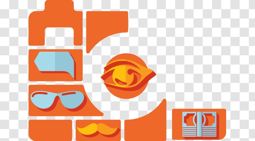 Chart Icon - Brand - Painted Orange Glasses Beard Element Transparent PNG
