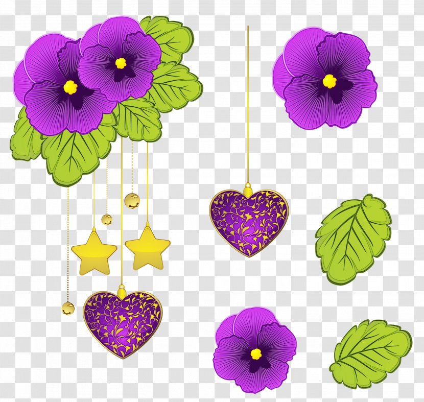 Purple Violet Flower Plant Heart - Morning Glory Cut Flowers Transparent PNG
