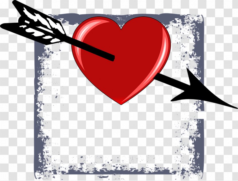 Valentines Day Heart Pixabay Illustration - Frame - Red Love Cupid Transparent PNG
