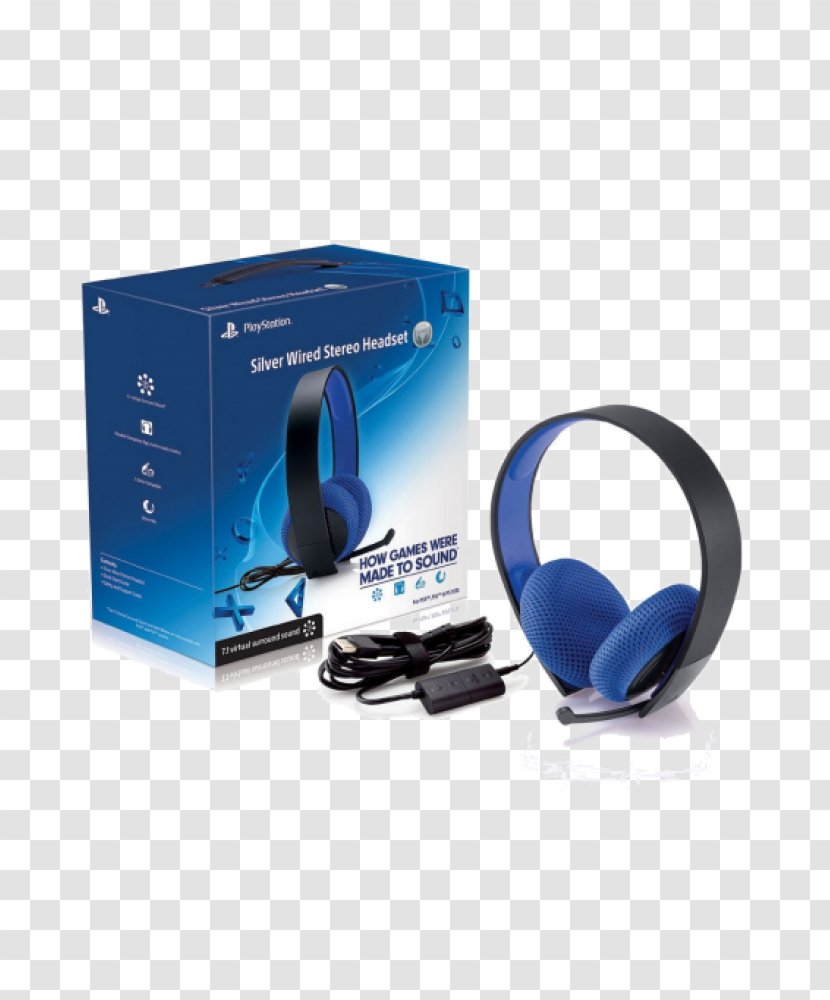 Sony PlayStation Silver Wired Stereo Headset 4 3 Vita - Playstation Transparent PNG