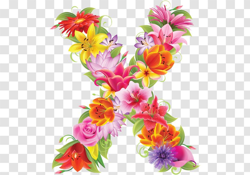 Floral Design Letter Alphabet - Flower Arranging Transparent PNG