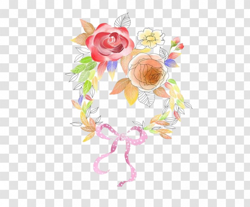 Watercolor Painting Flower Beach Rose - Beautiful Belt Transparent PNG
