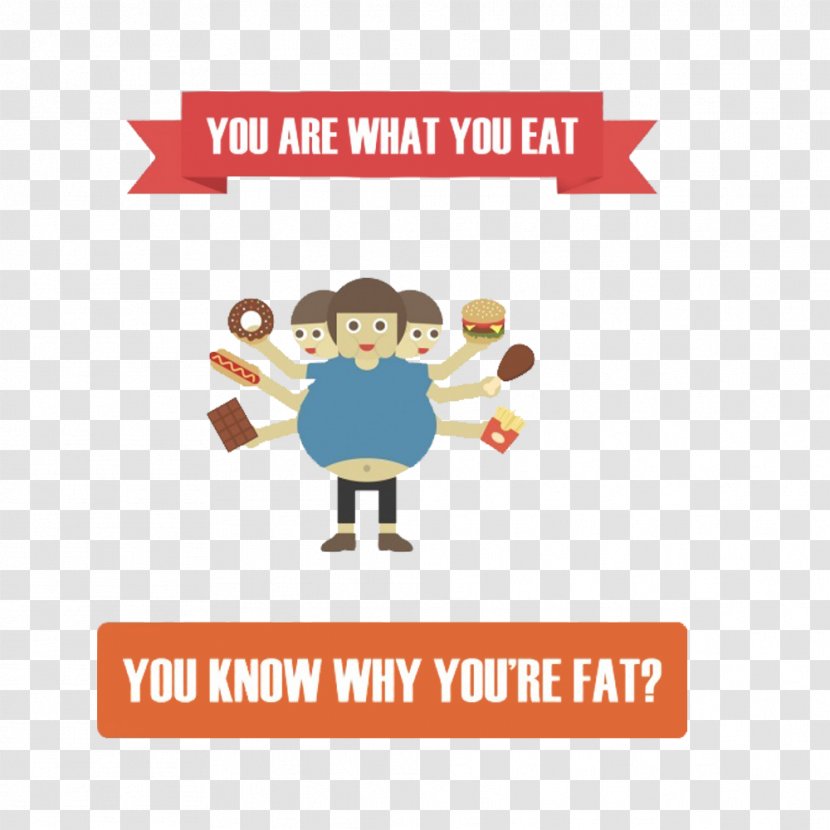 Fat Infographic Health - Technology - Hand-held Food Villain Pattern Transparent PNG