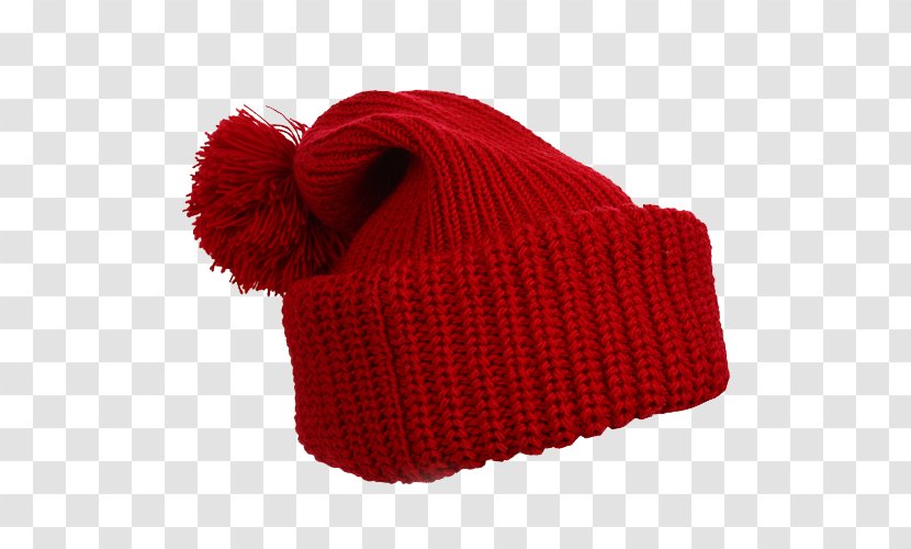 Knit Cap Woolen Beanie - Red Transparent PNG