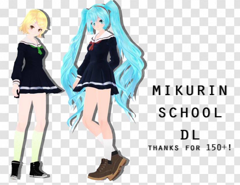 Hatsune Miku: Project DIVA Arcade Future Tone MikuMikuDance School Kagamine Rin/Len - Cartoon - Miku Transparent PNG