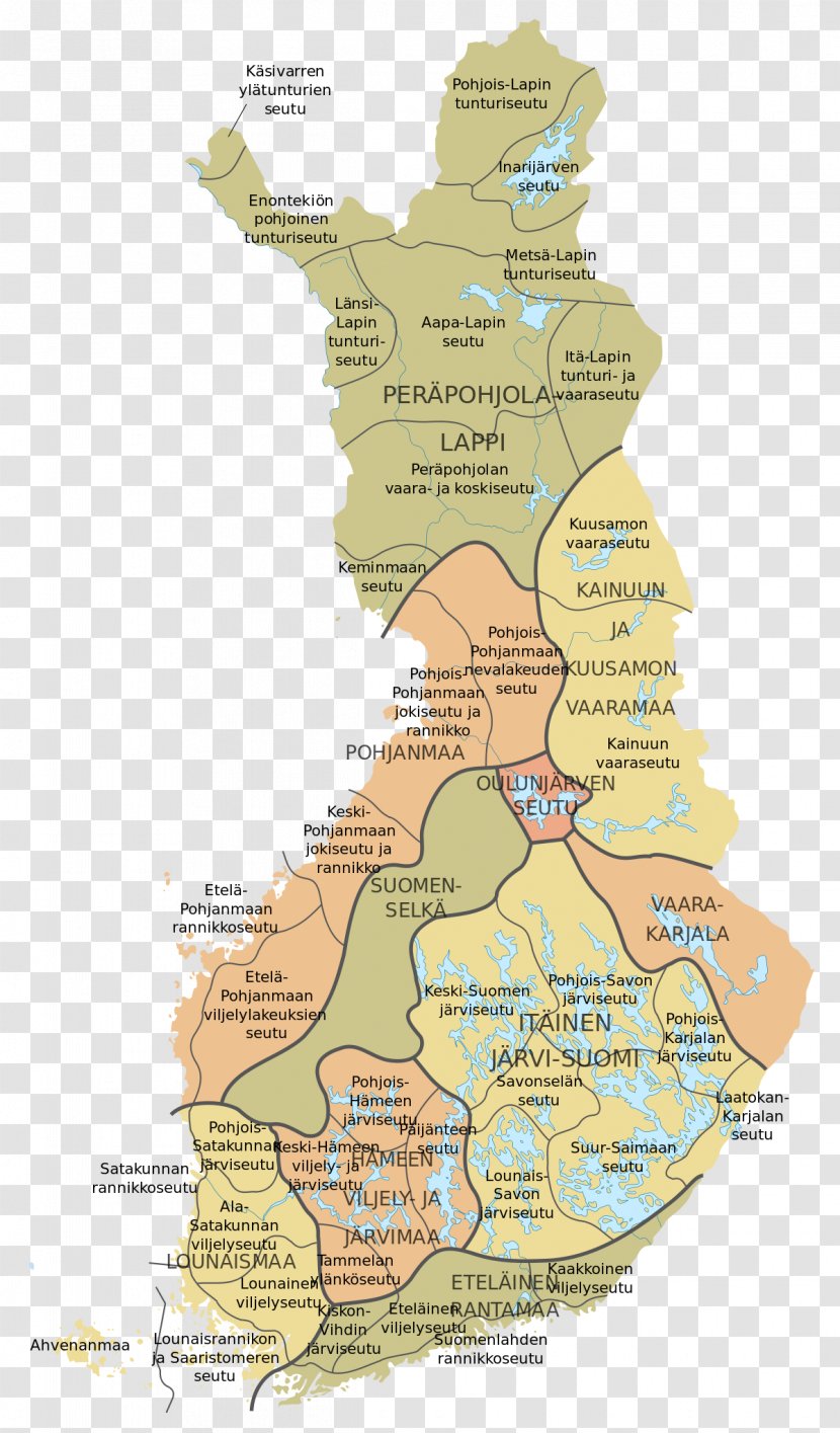 Suomen Maisemamaakunnat Map Juorkuna Wikipedia Landscape - Ecoregion Transparent PNG