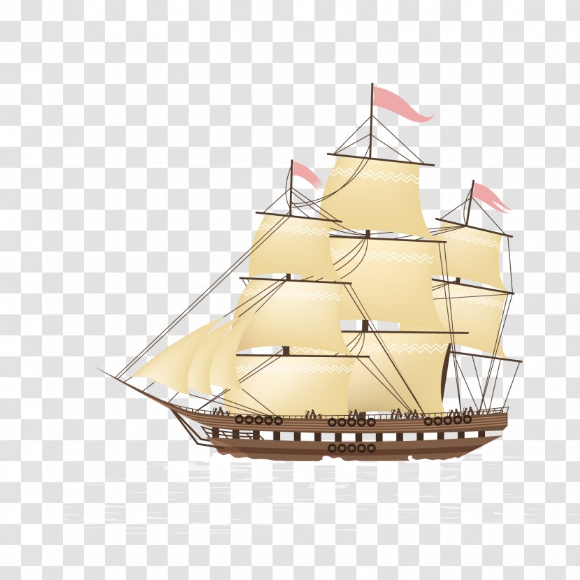 Brigantine Galleon Sailing Ship Euclidean Vector - Clipper - Sail Transparent PNG