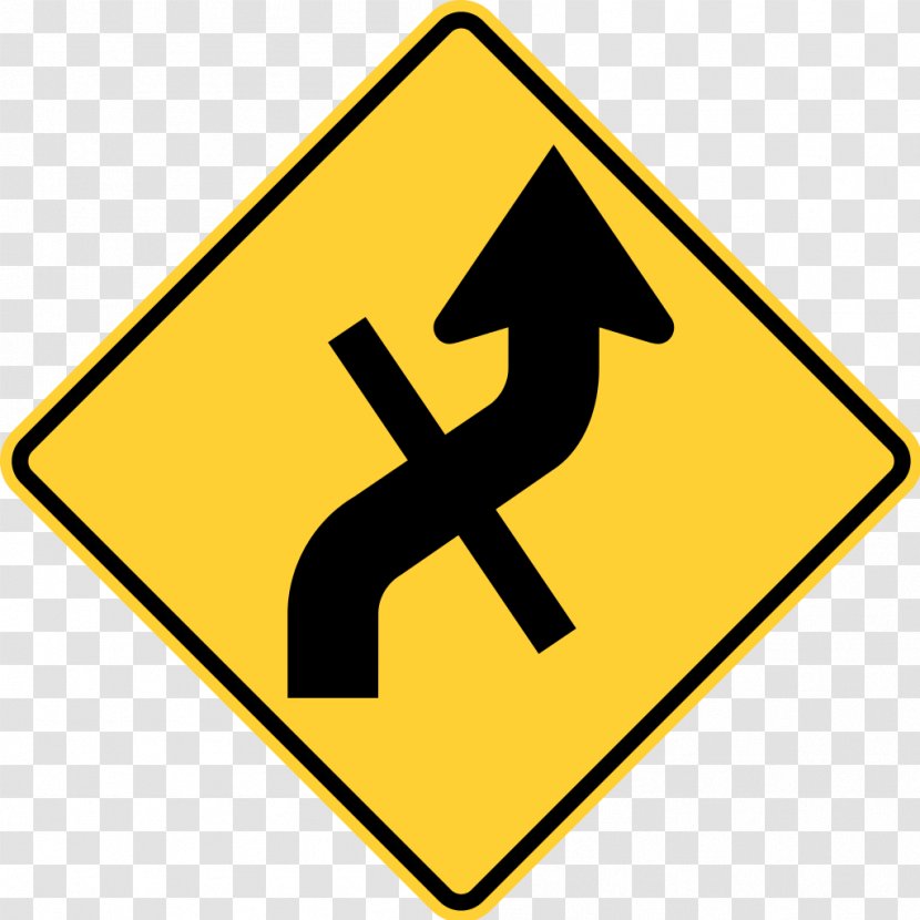 Reverse Curve Traffic Sign Warning Road - Signage Transparent PNG