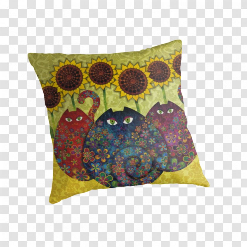 Cushion Throw Pillows Cat Car - Pillow - Sunflower Decorative Material Transparent PNG