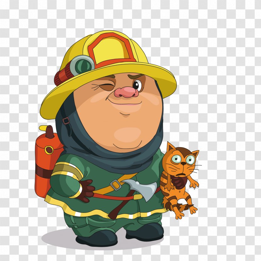 Download Cartoon Clip Art - Headgear - Lovely Firefighter Transparent PNG
