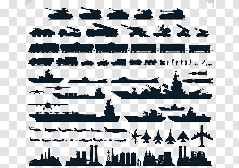 Airplane Military Silhouette Soldier - Aircraft - Equipment Transparent PNG