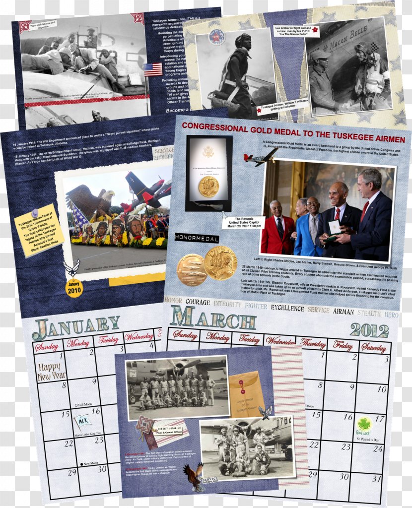 Tuskegee Airmen Calendar Congressional Gold Medal Hobby - Cufflink Transparent PNG