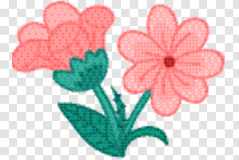 Pink Flower Cartoon - Originality - Sticker Pedicel Transparent PNG