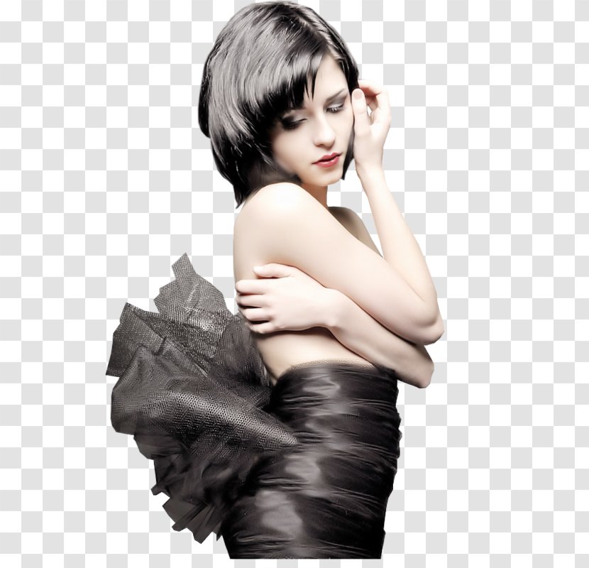 Painting Woman Black And White Female - Flower Transparent PNG