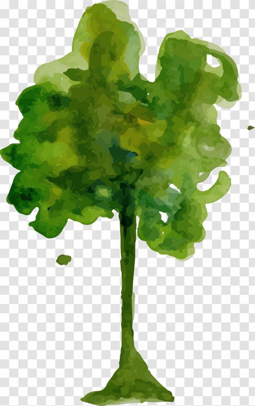 Cartoon Watercolor Trees - Painting - Leaf Transparent PNG