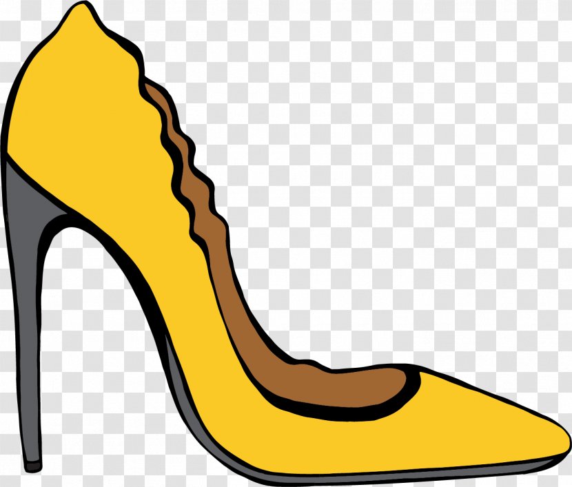Shoe High-heeled Footwear Yellow - High Heeled - Vector Painted Heels Transparent PNG