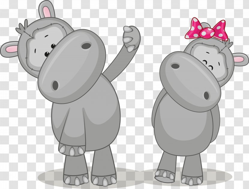 Hippopotamus Euclidean Vector Illustration - Elephant - Rhino Transparent PNG