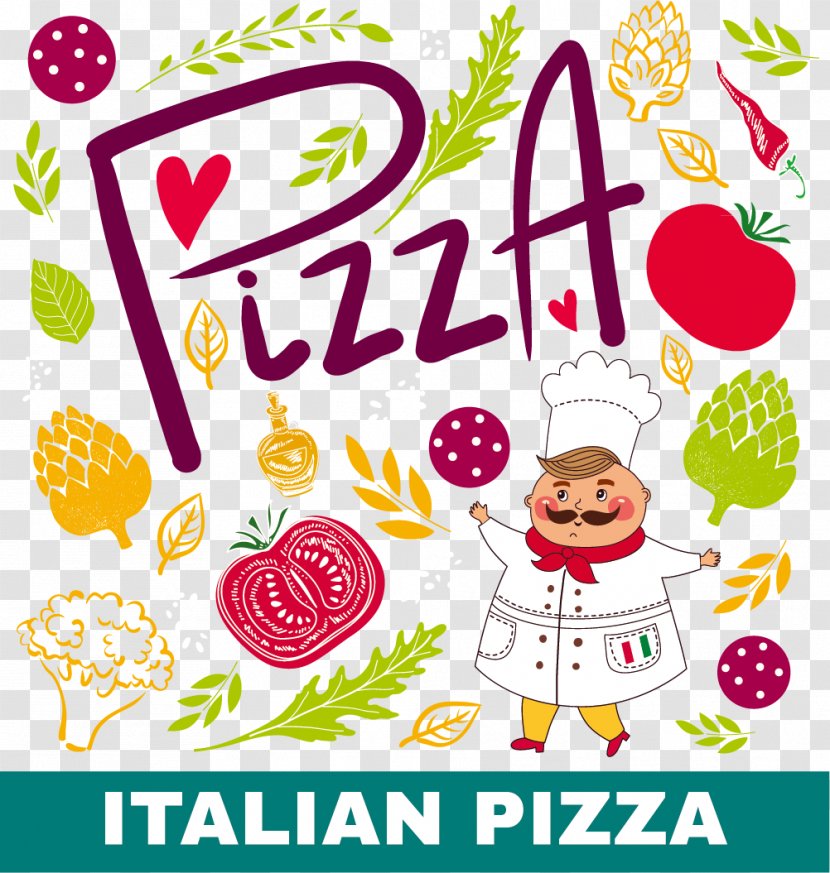 Pizza Italian Cuisine Cook Illustration - Painted Cooks And Ingredients Free Downloads Transparent PNG
