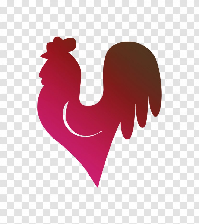 Rooster Chicken As Food Heart Clip Art - Bird - Pink Transparent PNG