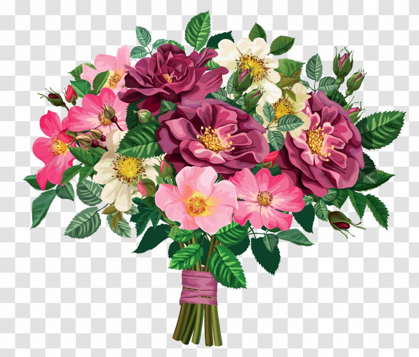Flower Bouquet Floral Design Drawing Clip Art - Petal - Bunches Cliparts Transparent PNG