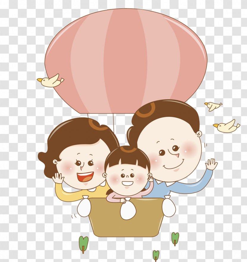 Hot Air Balloon Flight Illustration - Flower - Pink Transparent PNG