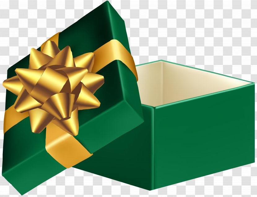 Gift Box Clip Art - Green Open Image Transparent PNG