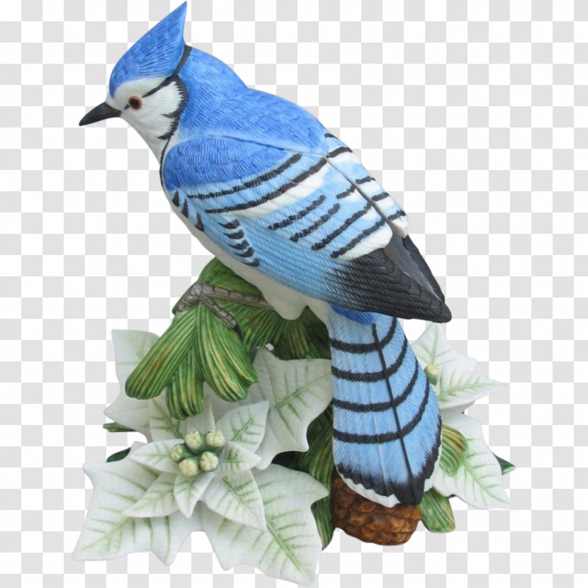 Blue Jay Bird Figurine Porcelain Transparent PNG