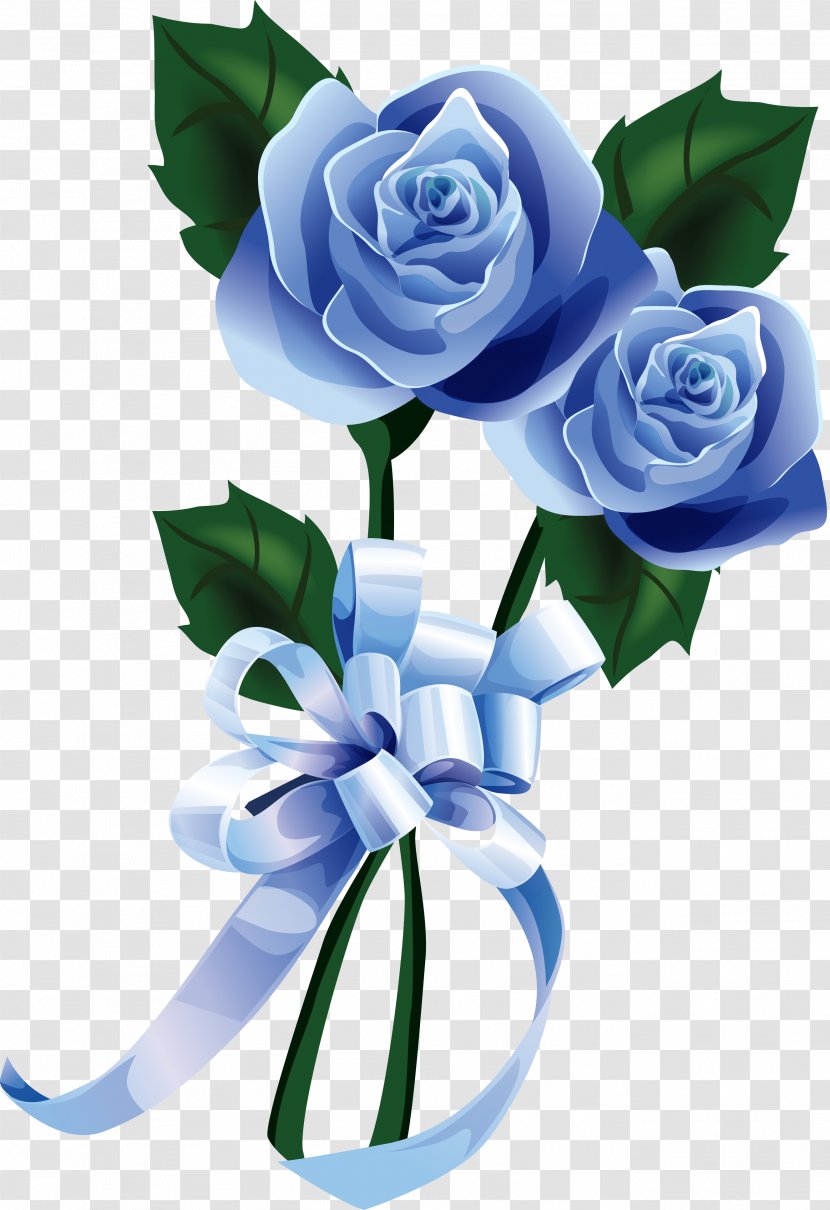 Flower Borders And Frames Nosegay Blue Rose - Plant Transparent PNG