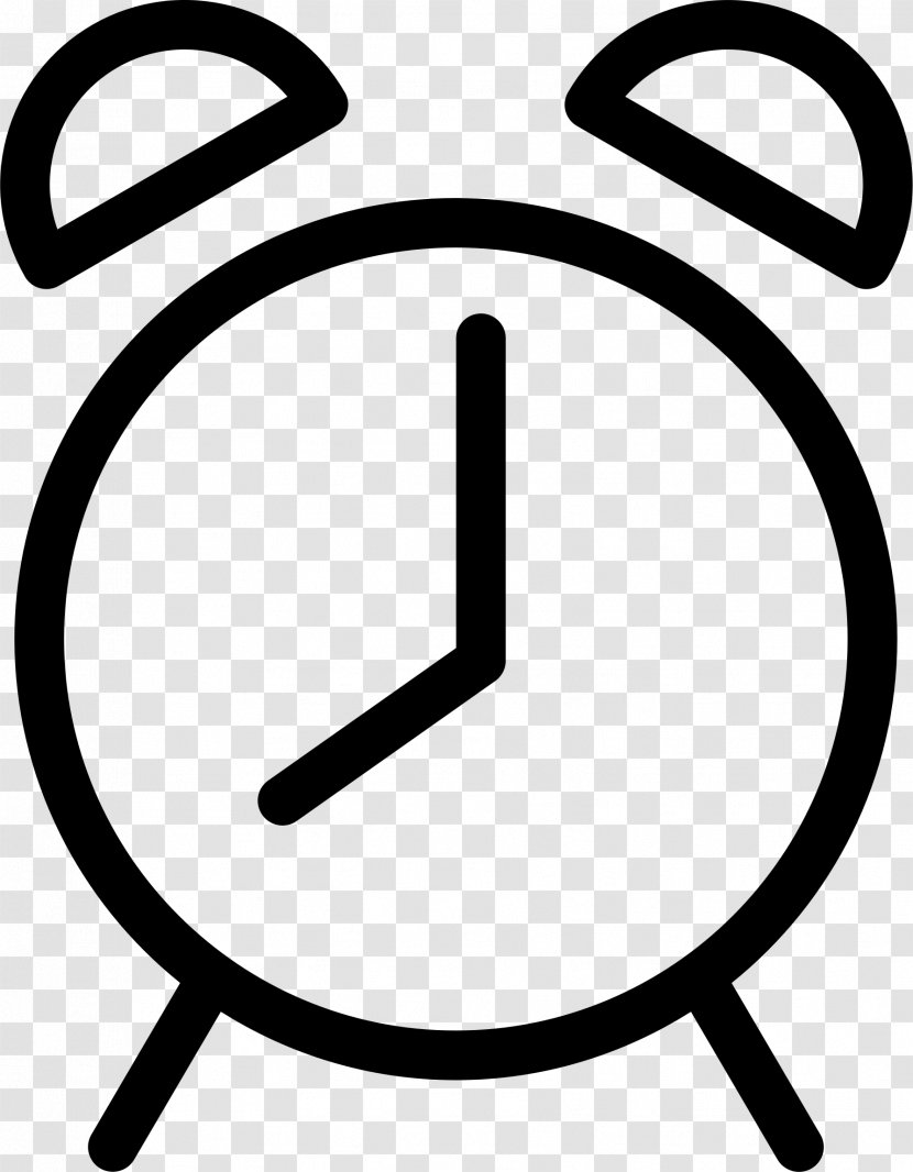Black And White Symbol Area - Alarm Clocks Transparent PNG