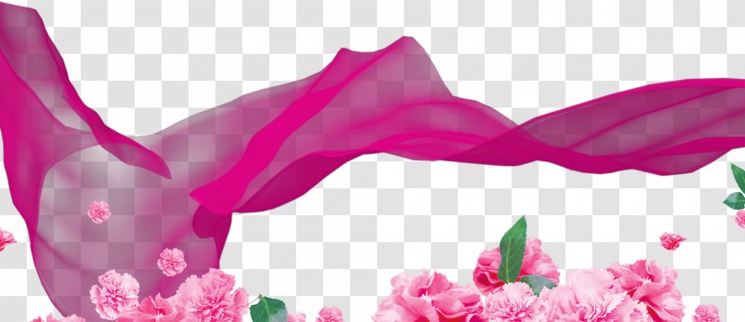 Pink Ribbon - Flower - Romantic Transparent PNG