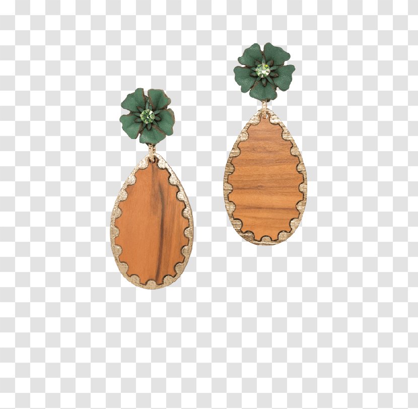 Earring Almala Clothing Accessories Gemstone Wood - Green Leaves Transparent PNG
