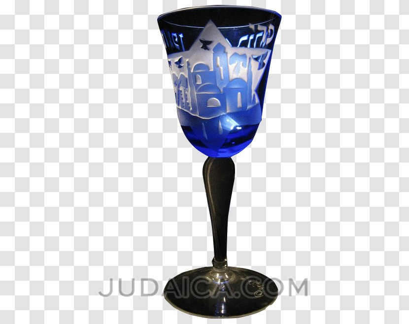 Wine Glass Champagne Martini Cobalt Blue - Kiddush Transparent PNG
