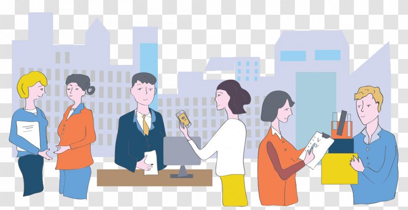 Meeting Office Conversation Illustration - Public Relations - The Villain In City Transparent PNG