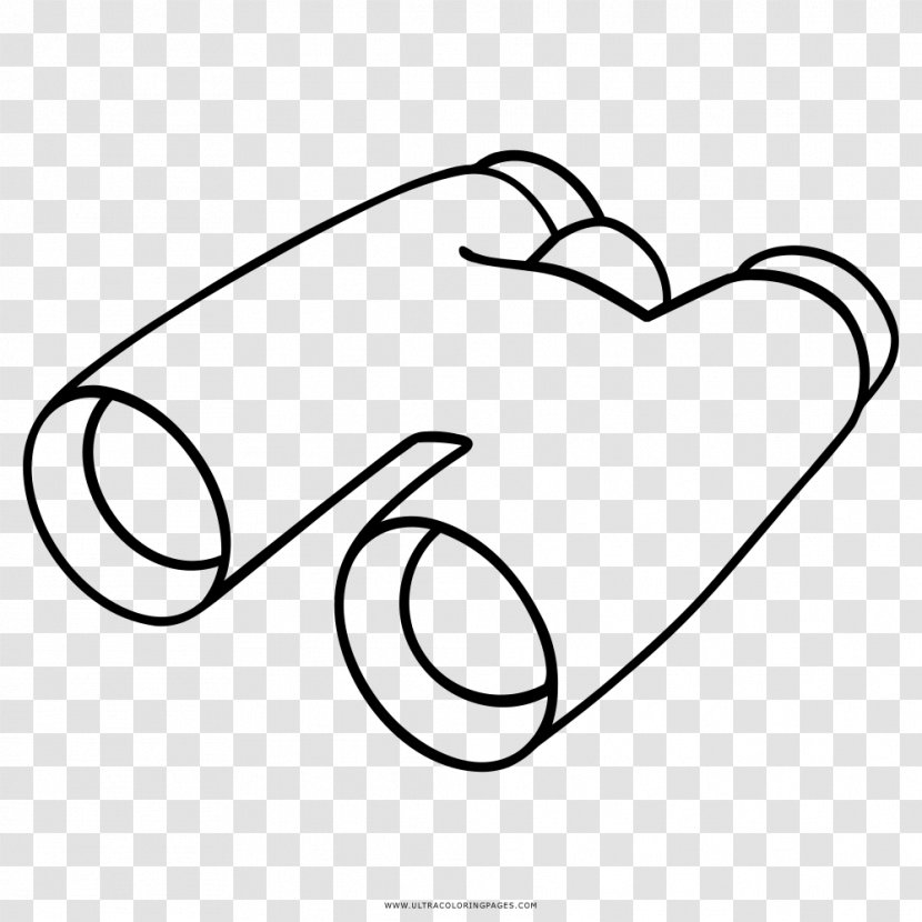 Black And White Drawing Binoculars Coloring Book - Flower Transparent PNG