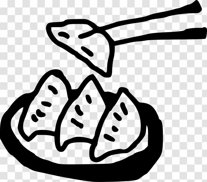 Jiaozi Chinese Cuisine Dumpling Drawing Clip Art - Black - Cooking Pot Transparent PNG