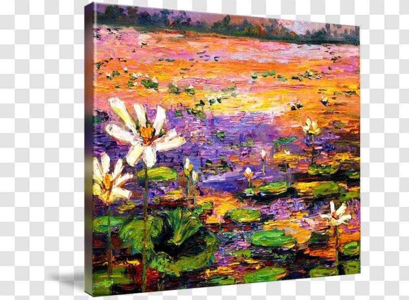Painting Water Lilies The Lily Pond Impressionism Acrylic Paint - Watercolor Transparent PNG