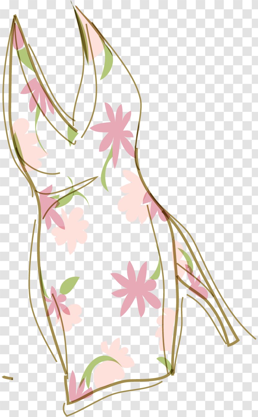 Floral Design Dress Formal Wear - Vector Hand-painted Dresses Transparent PNG