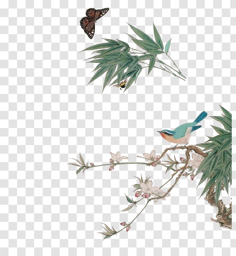 Bamboo Bird-and-flower Painting - Fundal - Ppt Design Transparent PNG