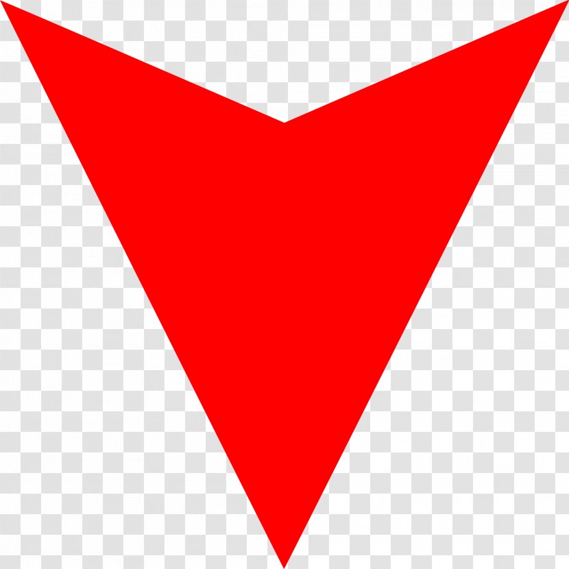 Line Triangle Point Red - Heart - Down Arrow Photos Transparent PNG