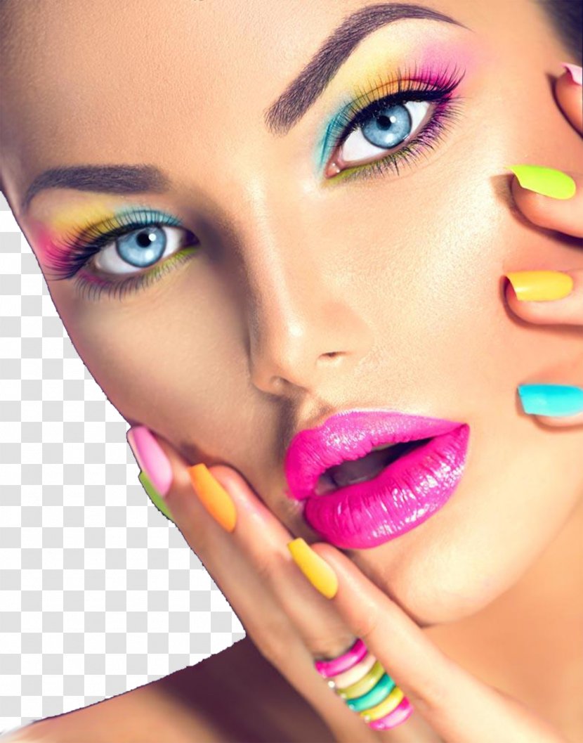 Cosmetics Beauty Face Make-up Artist Eye Shadow - Make Up - Colorful Woman Closeup Transparent PNG