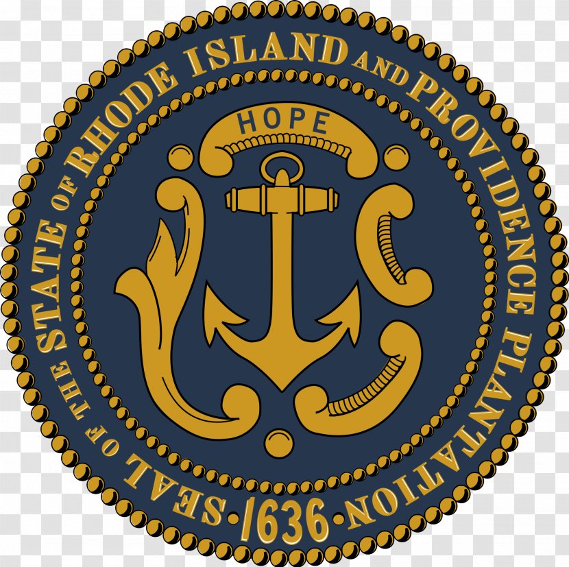 Flag Of Rhode Island Seal Secretary State Senate - Gold Triangles Transparent PNG