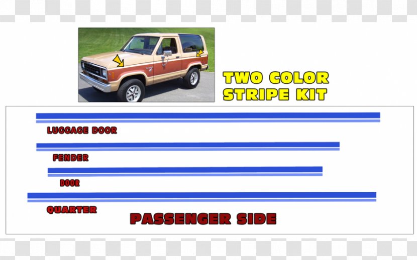 Bumper Ford Bronco II Car 1996 - Automotive Exterior - Colored Stripes Transparent PNG