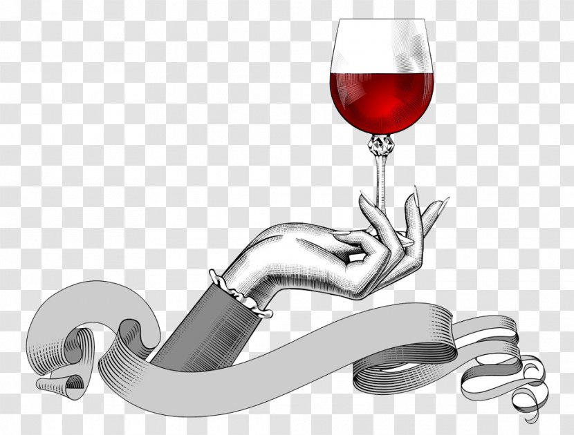 Red Wine Glass Drawing - The Hands Of Transparent PNG