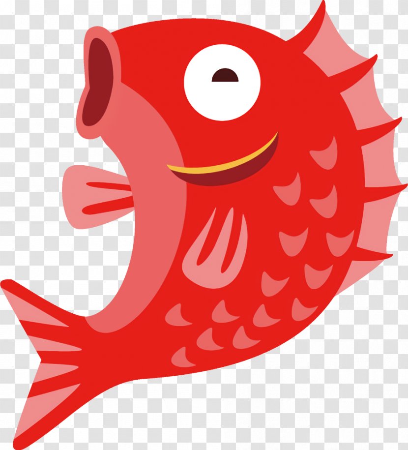 Clip Art Fish Red Cartoon - Mouth Transparent PNG