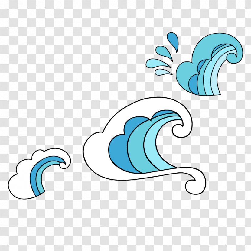 Wind Wave Pattern - Aqua - Summer Blue Waves Creative Transparent PNG
