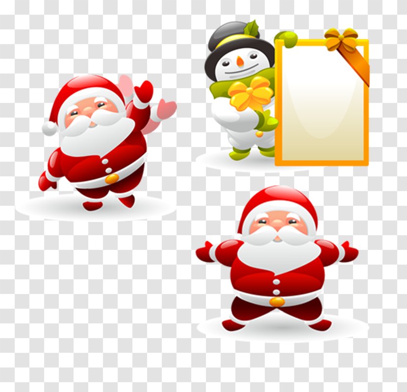 Santa Claus Snowman Christmas Clip Art - Cartoon Transparent PNG
