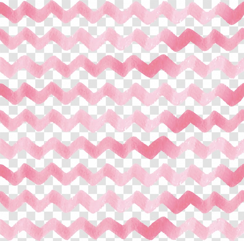 Zigzag Euclidean Vector - Pink - Hand Painted Wave Transparent PNG