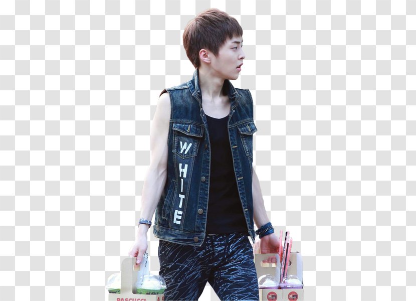 Gilets Denim Jacket Jeans Sleeve - Xiumin Transparent PNG