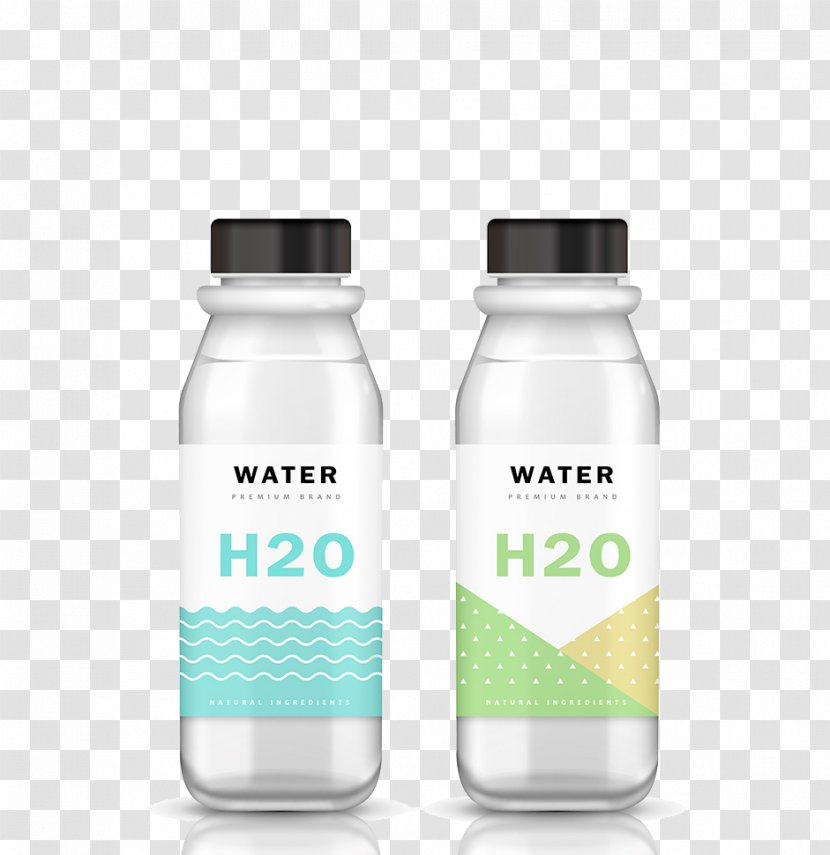 Water Bottle Label Mineral Bottled - Glass - Bottles Transparent PNG