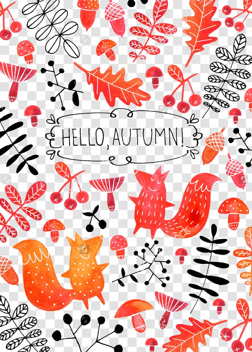 Watercolor Painting Autumn Illustration - Cartoon - Elements,material Transparent PNG